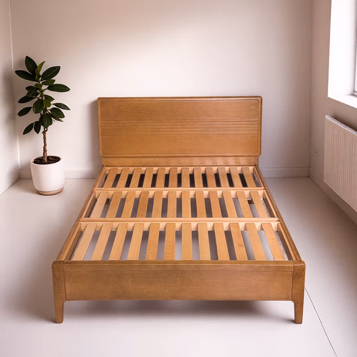 梦星魂全榉木床原木全实木一体化固定永不松动双人婚床 全榉木大床（瑞丰核桃色） 150cm*190cm