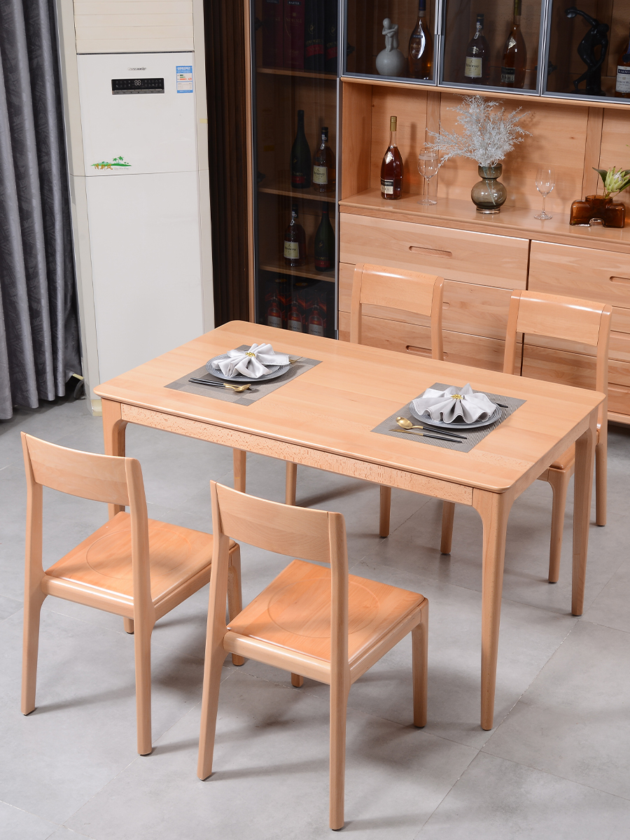 梦星魂尚木全榉木实木餐桌椅长餐台饭桌 A311榉木餐桌（原木色） 单桌